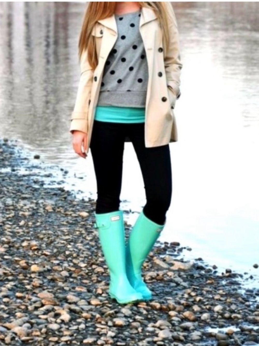 Hunter Original Tall Rain Boots Tiffany Blue Turquoise Size 7 💎